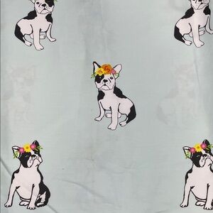 Cynthia Rowley French Bulldog Floral Print Fabric 72” wide x 70” long